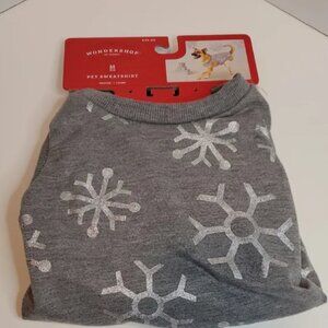 Medium Wondershop Gray Pet Sweatshirt with Silver Snowflakes